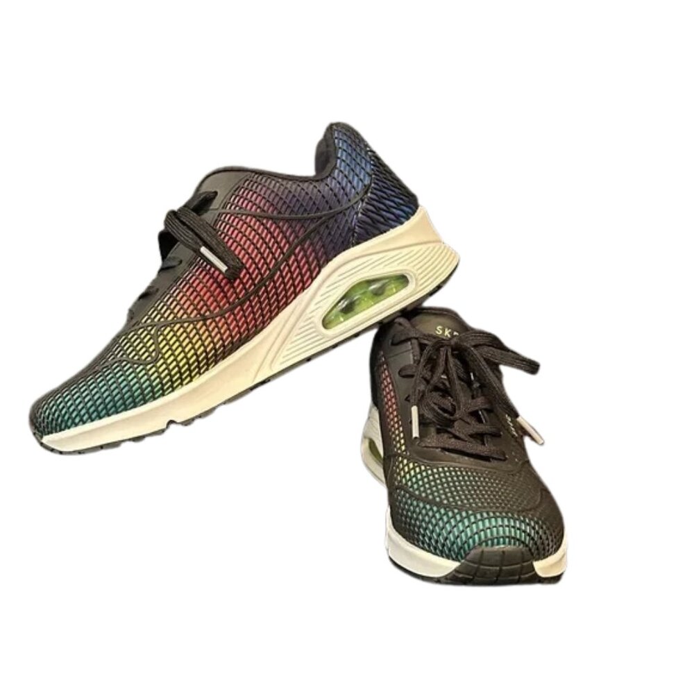 Skechers Uno Eye Catching Rainbow Gradient Sneakers size 8